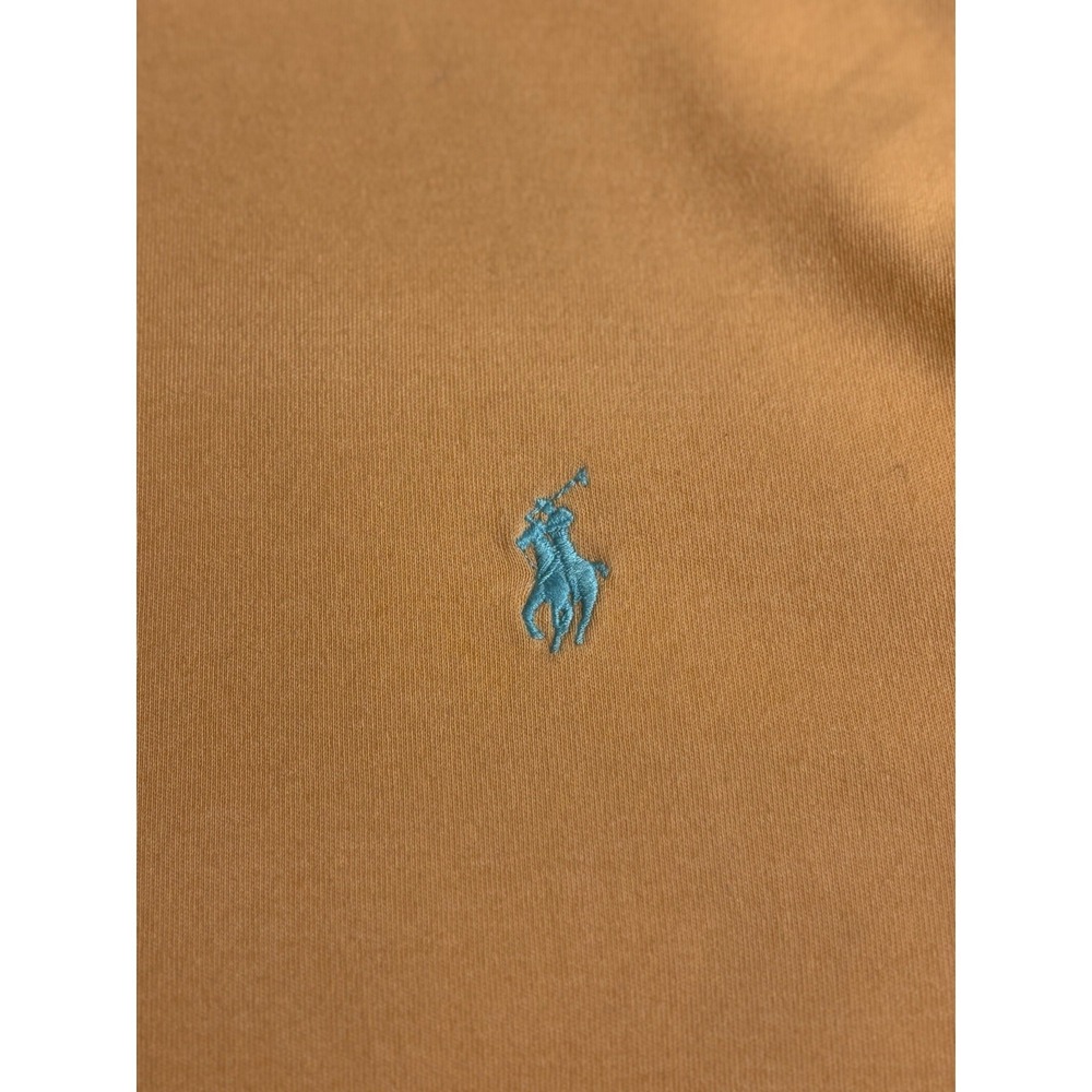 Polo Ralph Lauren Shirt Mens Large Peach/ Orange Short Sleeve Golf Teal Pony - Picture 7 of 8